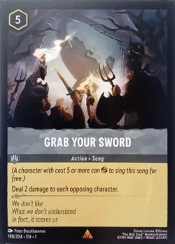 198/204 GRAB YOUR SWORD THE FIRST CHAPTER RARE DISNEY LORCANA CARD - Image 1