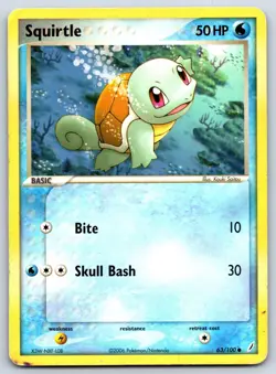 Squirtle - EX Crystal Guardians 63/100 Vintage Kouki Saitou Pokemon Card HP - Image 1