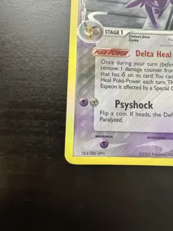 Espeon 4/113 Reverse Holo Rare EX Delta Species Stamped Pokemon Card DMG - Image 5