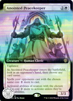 MTG Anointed Peacekeeper (Extended Art) (383) | LP Foil | Dominaria United {DMU} - Image 1