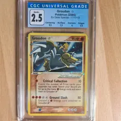 2005 POKEMON EX DELTA SPECIES GOLD STAR #111 GROUDON-HOLO CGC 2.5 - Image 1