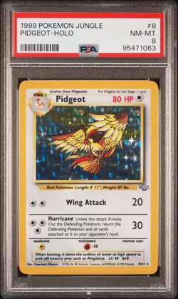 1999 Pokemon Jungle Pidgeot - Holo #8 PSA 8 - Near Mint - Image 1