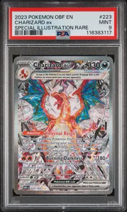 Pokemon TCG Charizard EX SIR Obsidian Flames 223/197 Full Art Secret Rare PSA 9 - Image 1