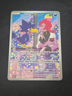 Team Rocket's Murkrow 200/182 Sv10: Destined Rivals Holo Pokemon TCG Near Mint - Image 1