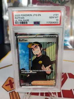 2025 POKEMON JTG EN-JOURNEY TOGETHER ULTRA RARE #181 RUFFIAN PSA 10 - Image 1