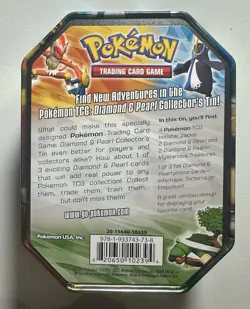 POKEMON 2007 Holiday Diamond & Pearl TORTERRA TIN EMPTY Metal Storage - Image 2
