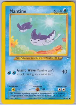 Mantine - 74/105 - Common - Unlimited - Neo Destiny - Pokemon - Image 1