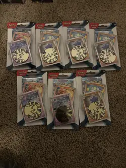 Paradox Rift Pokemon Packs - 7 Single Packs - Blisters W/Holo & Coin - Image 1