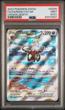 PSA 9(OC) 2023 Pokemon SWSH Full Art Darkrai VSTAR Crown Zenith #GG50 Mint Rare - Image 1
