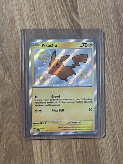 Pokemon Pikachu TCG Holo Shiny Rare Card Paldean Fates 131/091 - Image 1