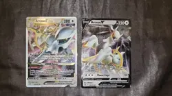 Pokemon TCG Arceus V & Arceus VSTAR Metal Promo Cards 122 & 123/172. Both NM - Image 1