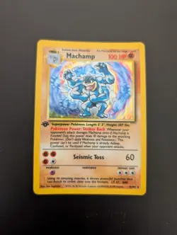 Pokemon TCG Cards 1st Edition Machamp 8/102 Base Set Holo Rare LP - Image 1