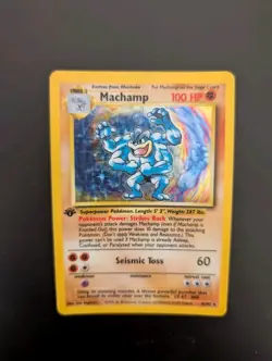 Pokemon TCG Cards 1st Edition Machamp 8/102 Base Set Holo Rare LP - Image 3