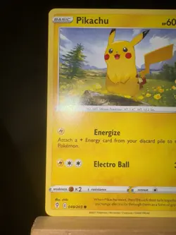 PIKACHU - 49/203 Evolving Skies NM - Regular Common - Pokemon TCG Card - Image 5