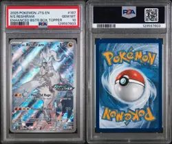 Pokemon TCG N's Reshiram Stamped Promo Holo Card 167/159 SV09 PSA 10 - Image 3