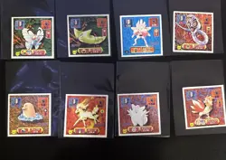 96-97 Japanese Pokemon Amada 8 -Sticker Card Lot Nintendo Vintage - Image 1