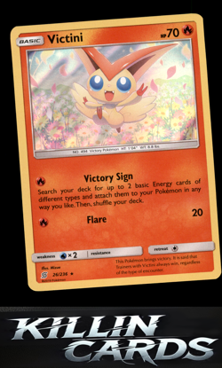 Victini 26/236 Pokemon Holo Rare SM - Unified Minds Card NM - Image 1