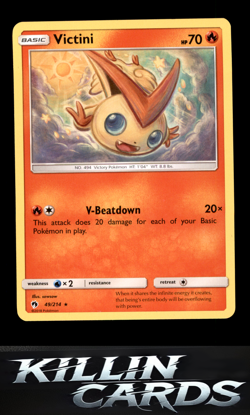 Victini 49/214 Pokemon Rare SM - Lost Thunder Card NM - Image 1