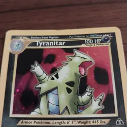 Pokemon TCG Tyranitar Holo Rare Card 12/75 Neo Discovery HP/Damaged Corner - Image 4