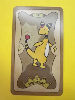 Pokemon Tarot Card Ampharos The Hermit IX Non-TCG English Parody NM - Image 1