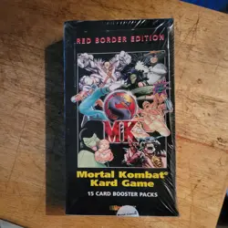 1992 Sealed Mortal Kombat Kard Game Box Red Border 15 Card Booster Packs - Image 1