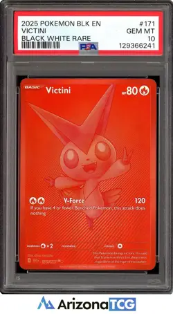 Pokemon 2025 Victini 171/086 Black White Rare Black Bolt GEM MINT PSA 10 - Image 1
