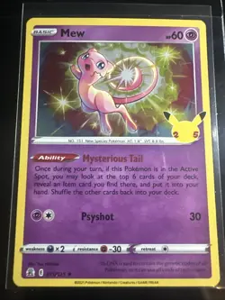 Pokemon TCG Mew 011/025 Holo 25th Anniversary Celebrations - Image 1