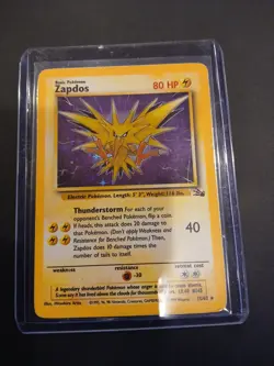 Pokemon TCG Zapdos 15/62 Fossil Set Foil 1999 Vintage LP - Image 1