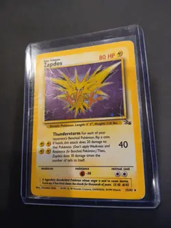 Pokemon TCG Zapdos 15/62 Fossil Set Foil 1999 Vintage LP - Image 3