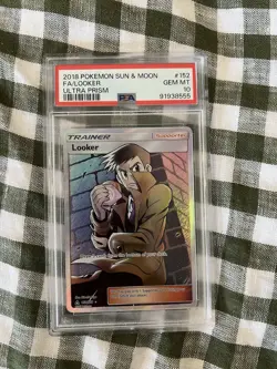 2018 POKEMON SUN & MOON ULTRA PRISM FULL ART #152 LOOKER PSA 10 LOW POP RARE - Image 1
