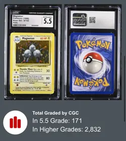 Pokemon Base Set 9/102 Magneton 1999 Lightning Holo Rare CGC 5.5 EXCELLENT+ - Image 1