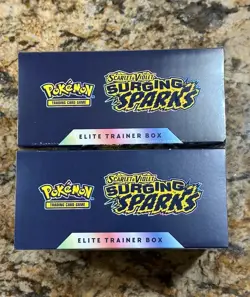 Pokemon TCG S&V Surging Sparks Sealed ETB Elite Trainer Box Lot Of 2 Factory New - Image 2