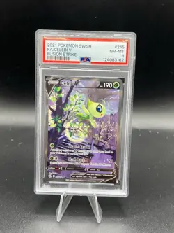 PSA 8 Pokemon Celebi V 245/264 Alternate Art Fusion Strike Ultra Rare Holo - Image 1
