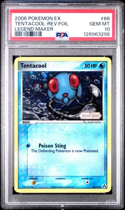2006 POKEMON EX LEGEND MAKER #66 TENTACOOL-REVERSE FOIL PSA 10 - Image 1