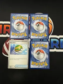 4x Pokemon Nest Ball Scarlet & Violet Base or Paldean Fates NON HOLO Playset NM - Image 2