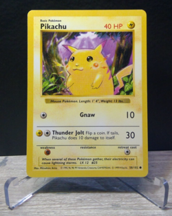 ⚡ Pokemon TCG Pikachu Red Cheeks 58/102 Shadowless Base Set 1999 LP/NM ⚡ - Image 1