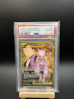 Pokemon Destined Rivals Mewtu 240/182 Mewtwo EX Gold Hyper Rare German PSA 10 - Image 1