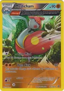 Pokemon - Medicham - 81/160 - Rare - Reverse Holo - XY - Primal Clash - NM - Image 1