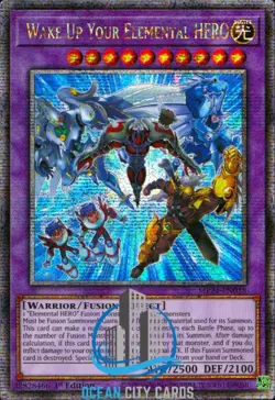 Yugioh MP24-EN018 Wake Up Your Elemental HERO Quarter Century Secret Rare 1st Ed - Image 1