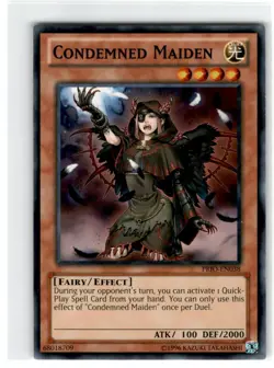 Yu-Gi-Oh! Condemned Maiden Common PRIO-EN038 Moderately Played Unlimited - Image 1