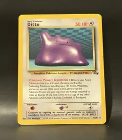 Pokemon Ditto Fossil Set Vintage 1999 Rare 18/62 Card - Image 1