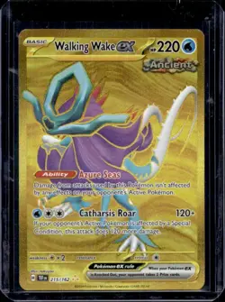 Pokemon TCG 2024 Walking Wake Ex 215/162 Gold Holo Full Art Hyper Rare Card - Image 1