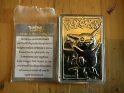 Pokemon TCG Pikachu 23 Karat Gold Plated Card 1999 Burger King with Case #150 - Image 1