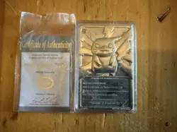Pokemon TCG Pikachu 23 Karat Gold Plated Card 1999 Burger King with Case #150 - Image 2