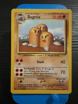 Dugtrio 19/102 - Non-Holo Rare - Base Set - VINTAGE WOTC POKEMON Card - Image 1