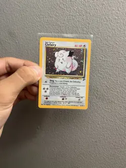 Pokemon TCG Clefairy Holo Rare Card Base Set 5/102 - Image 1