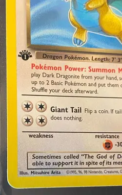 Dark Dragonite 22/82 1st Edition Rare Pokemon TCG 2000 Team Rocket Set - NM/M - Image 4