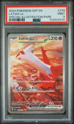 Pokemon Latias EX TCG Surging Sparks 239/191 Special Illustration Rare PSA 9 - Image 1
