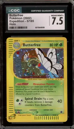 Pokemon Butterfree Expedition Holo Rare #5 CGC 7.5 - Image 1