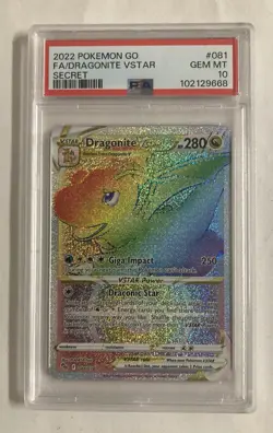 Dragonite VSTAR Full Art 081/078 (Secret) 2022 Pokemon GO PSA 10 GEM MINT - Image 1